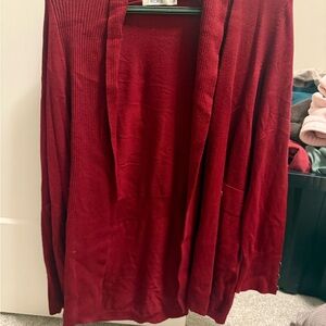 Ricki's Deep Red Open Cardigan